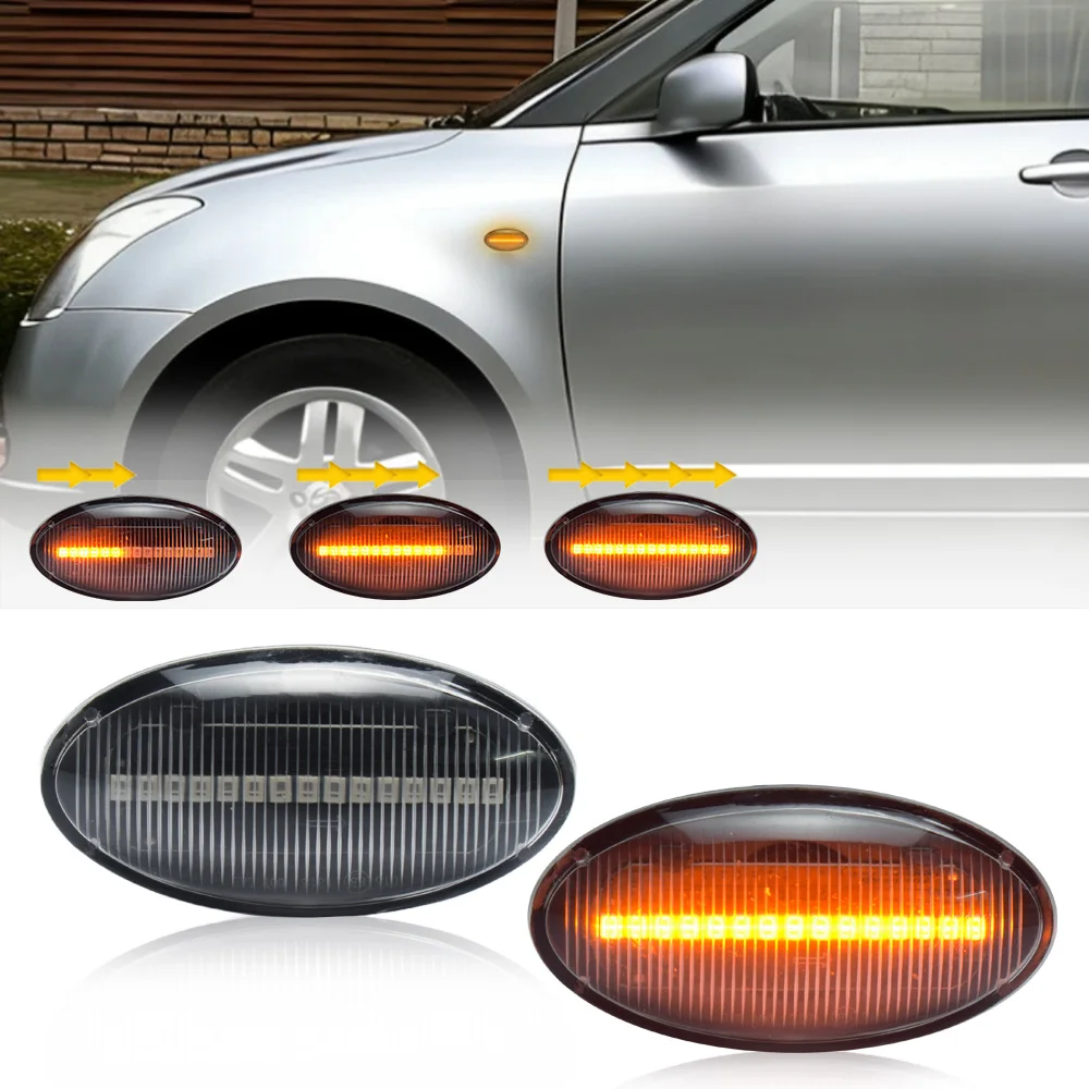 2pcs Dynamic LED Side Marker Light Repeater Lamp For Fiat Sedici Suzuki Grand Vitara Jimny Swift SX4 Vtarai APV Arena Splash