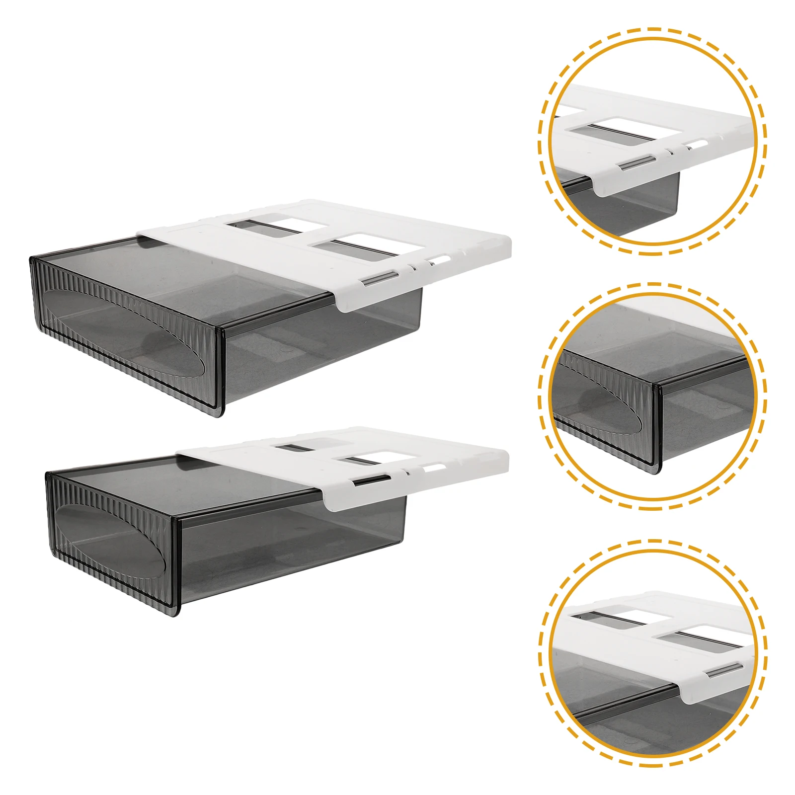 

2Pcs Under Desk Drawer Storage ganizer Large Capacity Hidden Desk Stationery Supplies Tissue Remote Lipstick Jewelry Makeup