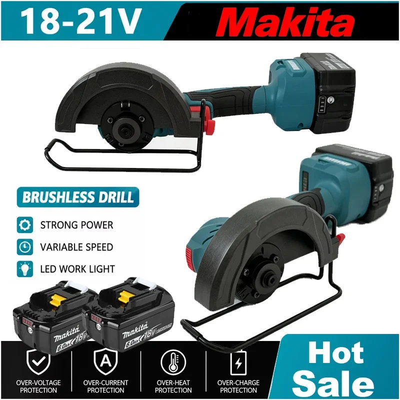 Makita 125mm Brushless Angle Grinder 18-21V Battery Compatible Portable Mini Cut Saw for Cutting Polishing Power Tool