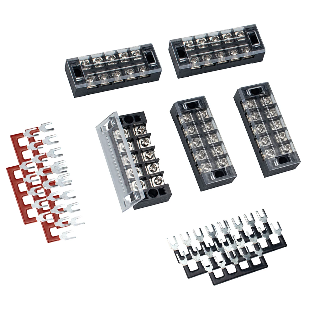 

5P Terminal Block Strip Connector 5 Positions Screw Terminals Compact Wiring Safety Insulated Cover Protected Electrical