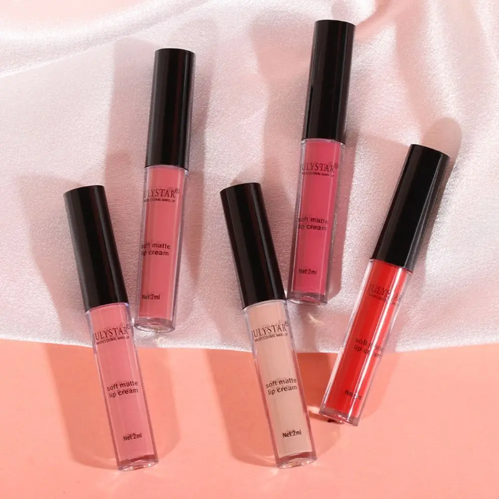 

Soft Mist Matte Velvety Lip Glaze Long-lasting Easy To Color Matte Lipstick Not Fading Non-Stick Cup Lip Gloss Makeup Tool
