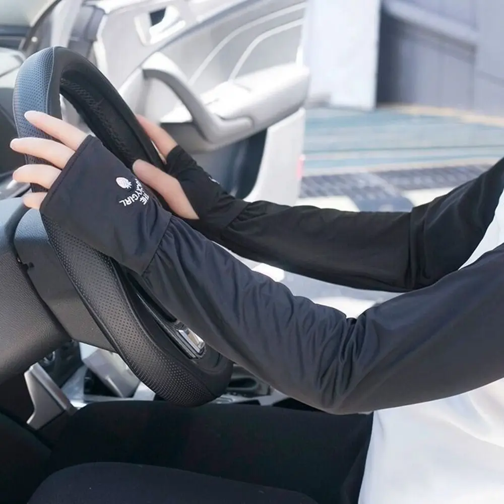 

Fashion Ice Silk Ice Silk Sleeve Sunscreen Polyester Fibre Long Gloves Breathable Cool Arm Sleeves Cover Cycling