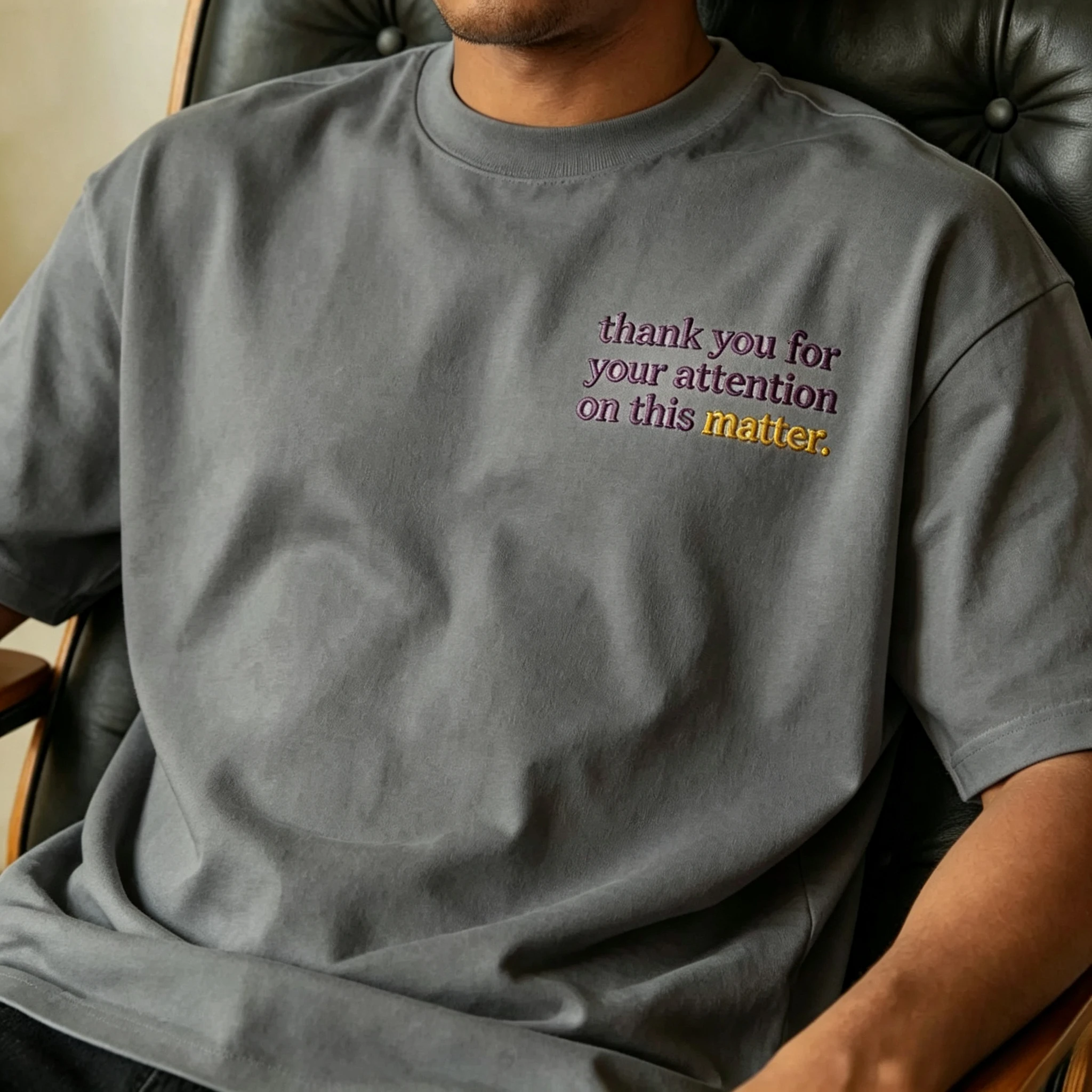 Relaxed and Fashionable, Comfortable and Loose T-shirt. Thank You for Your Attention. Suitable for Both Men and Women.