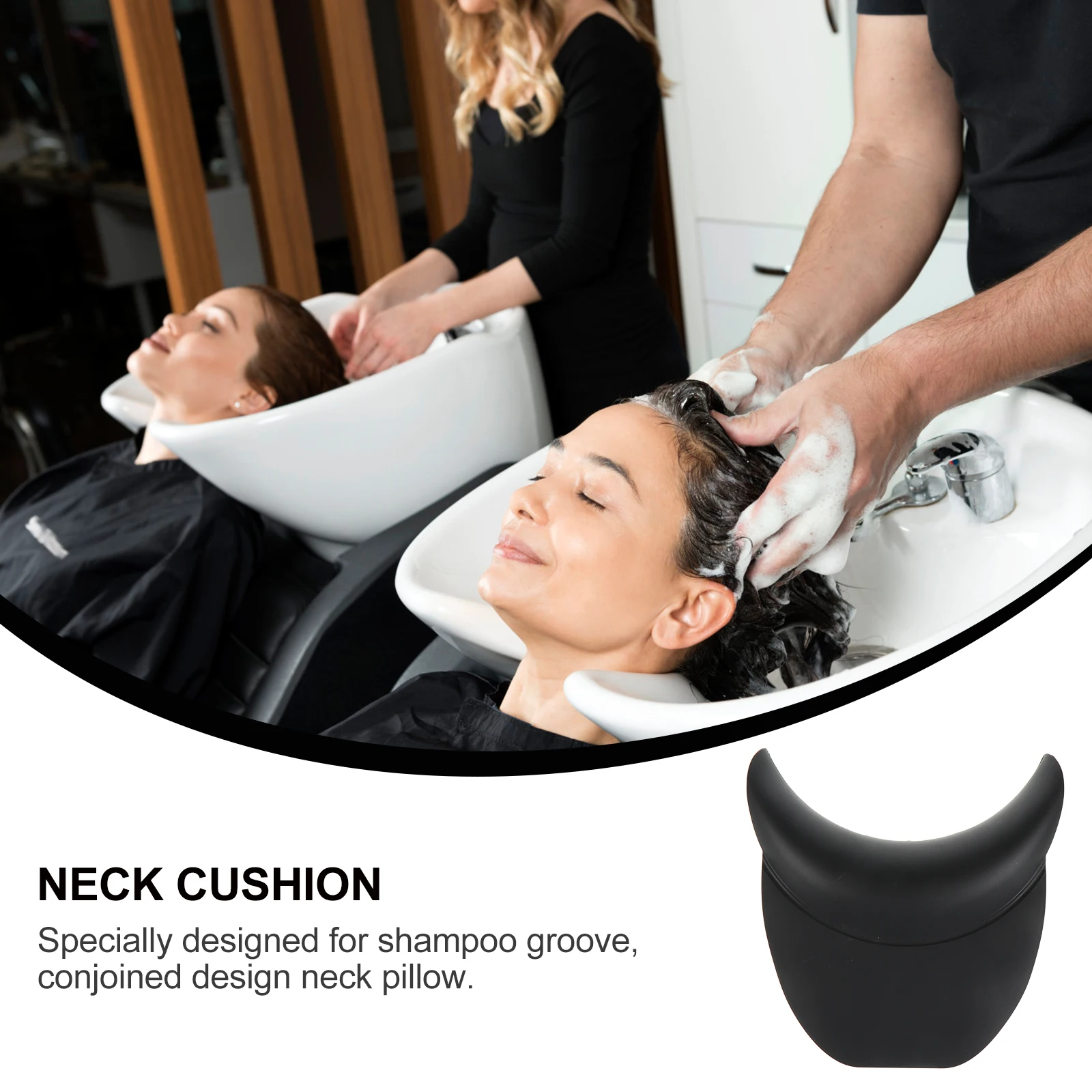 

Silicone PU Shampoo Neck Rest Hair Washing Pillow Comfortable Durable Reusable Groove Fits Bowl Prevent Slipping Off Stable