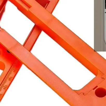 /Orange /Bakelite /Door Hinge Slotting Template 250x55mm Milling Jig For Cabinet Trimming Router Tool 2pcs Set