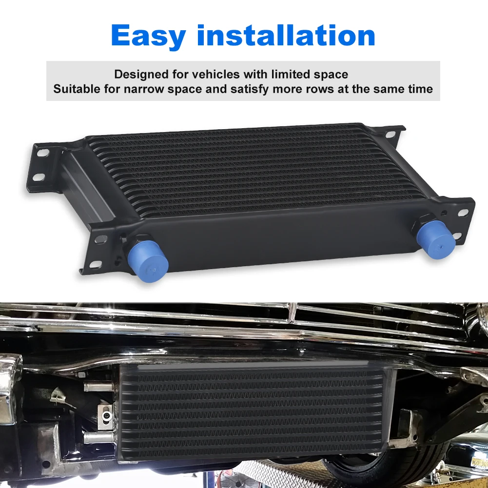 Enfriador de aceite Universal de AN10-10AN de 16 filas, adaptador 6AN 8AN, enfriador de aceite de transmisión de motor Universal para SKSRQ 0060421