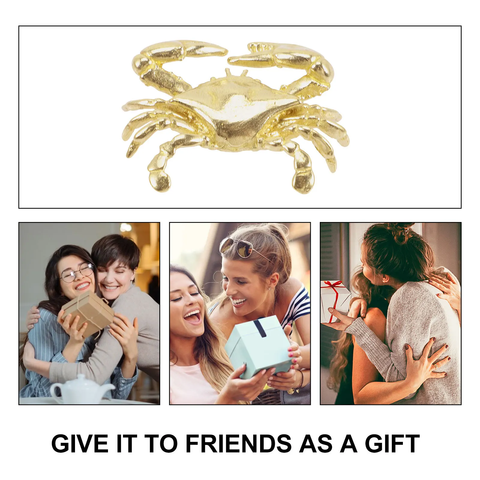 

Vintage Brass Crab Craft Unique Desktop Ornament Retro Decor Exquisite Home Office Car Gift Tea Party Favors Crab Ornament