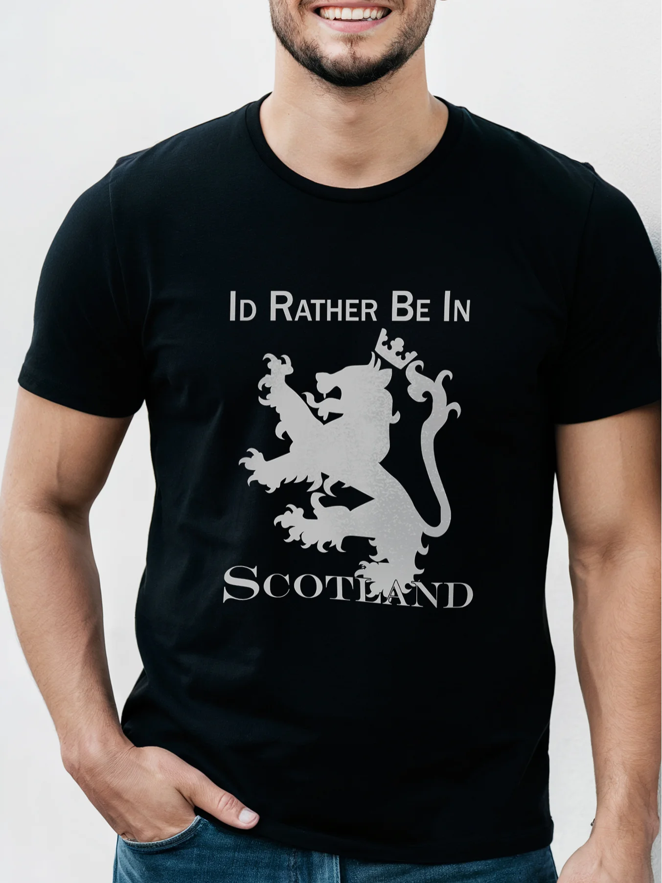 

Футболка Id Rather Be In Scotland, мужская футболка с коротким рукавом и круглым вырезом, удобные футболки