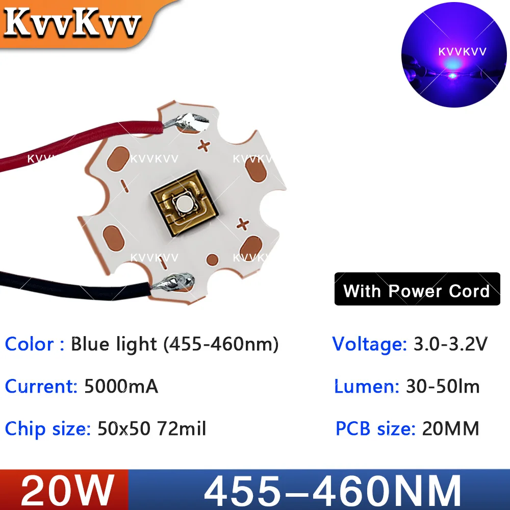 20W High Power Laser Light Beads SMD 5050 XML 2.2V Red 620nm 3V Blue 450nm Green 520nm For Outdoor Flashlight Torch Accessory