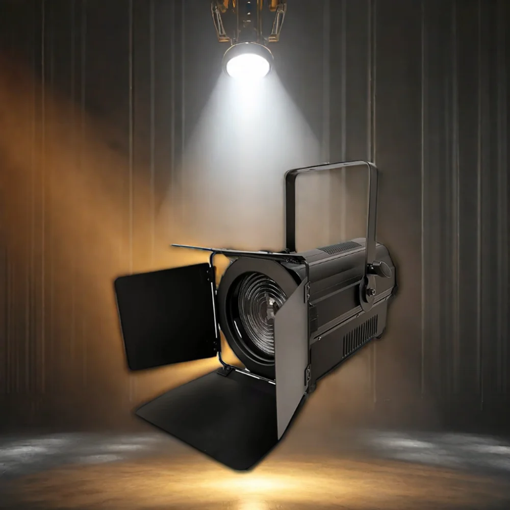 Professional Video Lamp Electronic Zoom 200W LED Spotlight DMX512 Controlled Stage Equipment Warm White Studio Light Dimmable