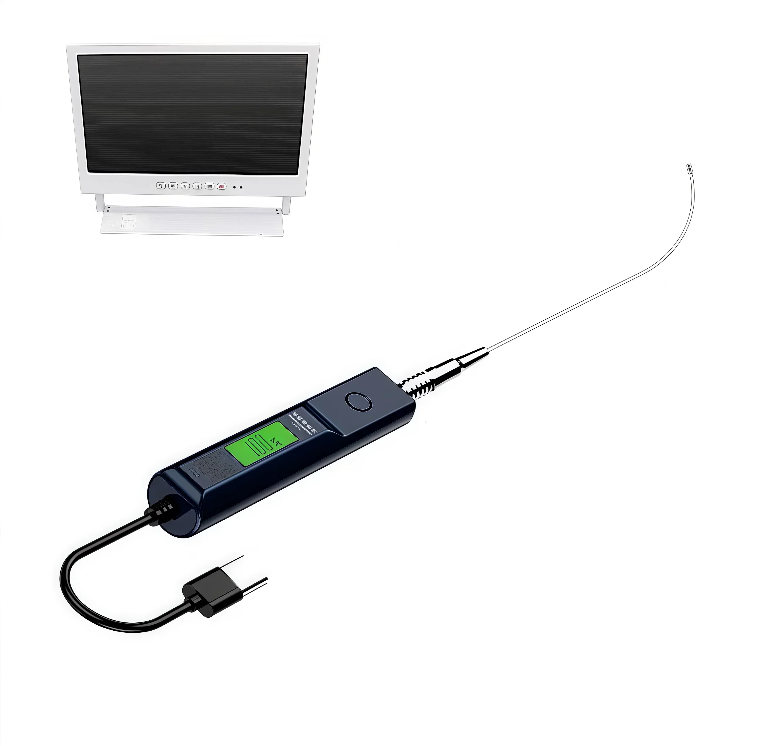 New product USB ultra-thin 1.0mm-2.8mm endoscope handle 5-level adjustable light with display nasal observation mirror
