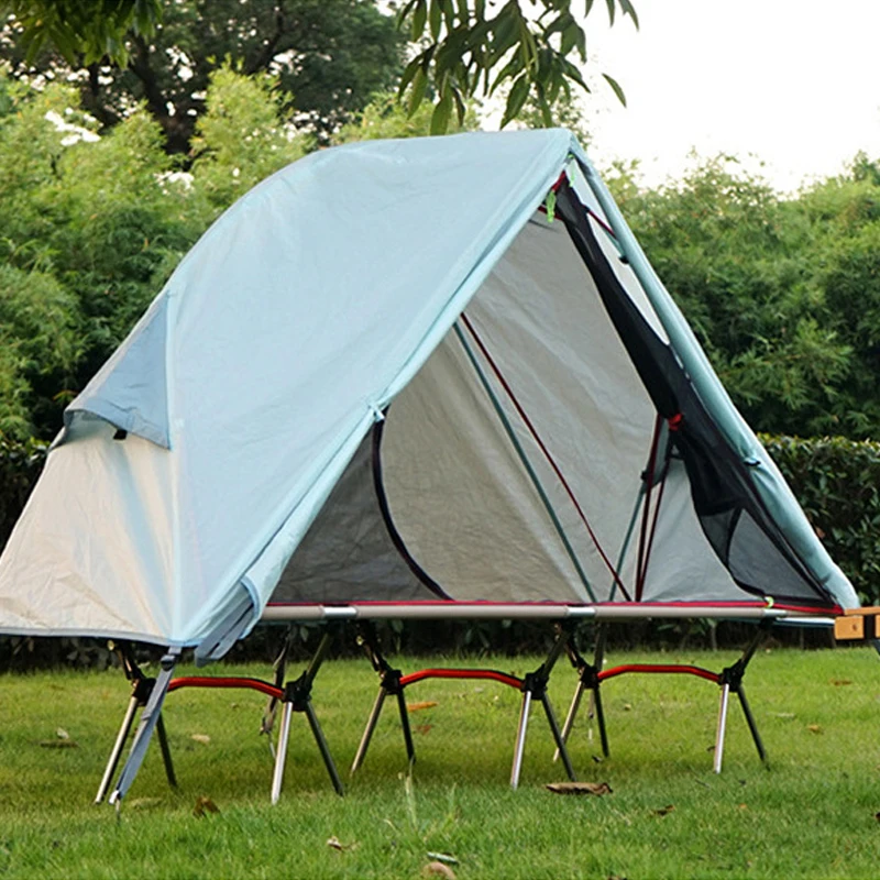 Outdoor camping składany namiot z łóżka naziemnego przenośny namiot z krzesłem plażowym namiot dla jednej osoby namiot marszowy odporny na komary