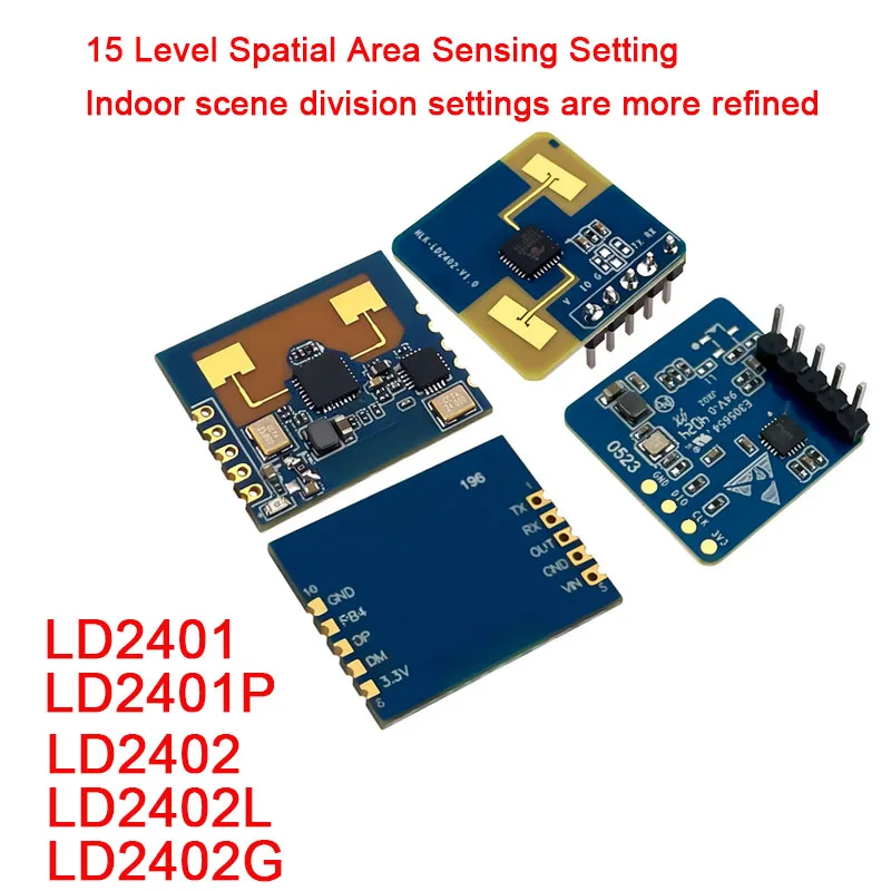 HLK-LD2402 24G Static human body presence detection 7m AIoT millimeter wave sensor radar module GPIO UART interfaces