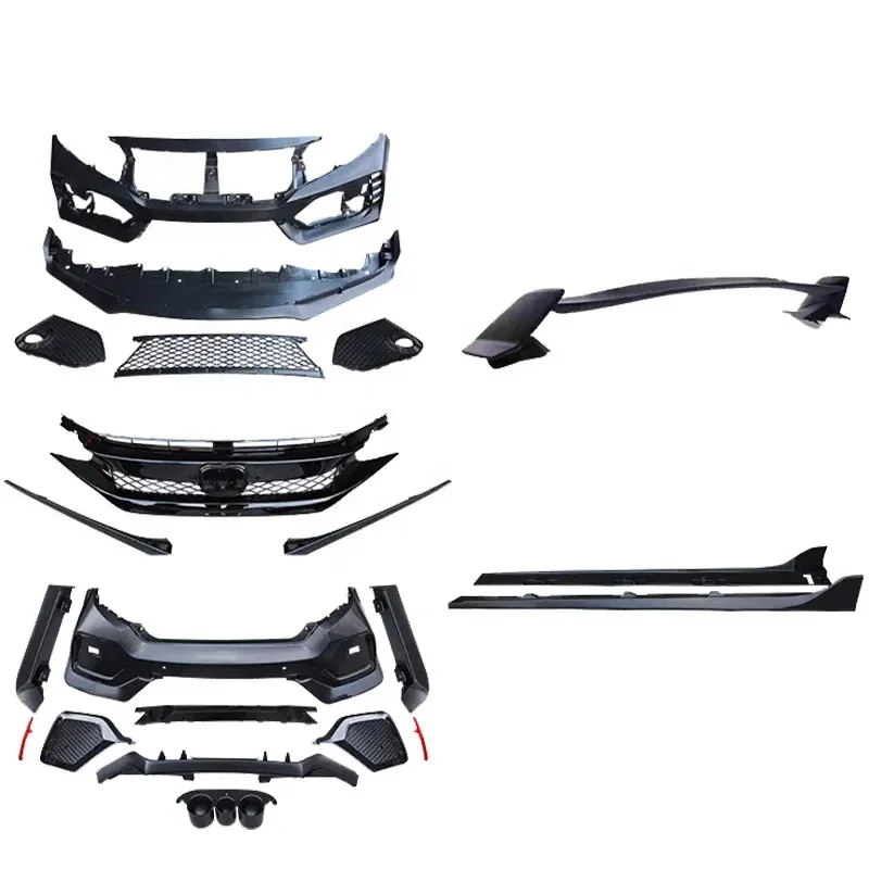 

Auto Front Rear Bumper Side Skirt Large Body Kit for 2020 Modified Type-R