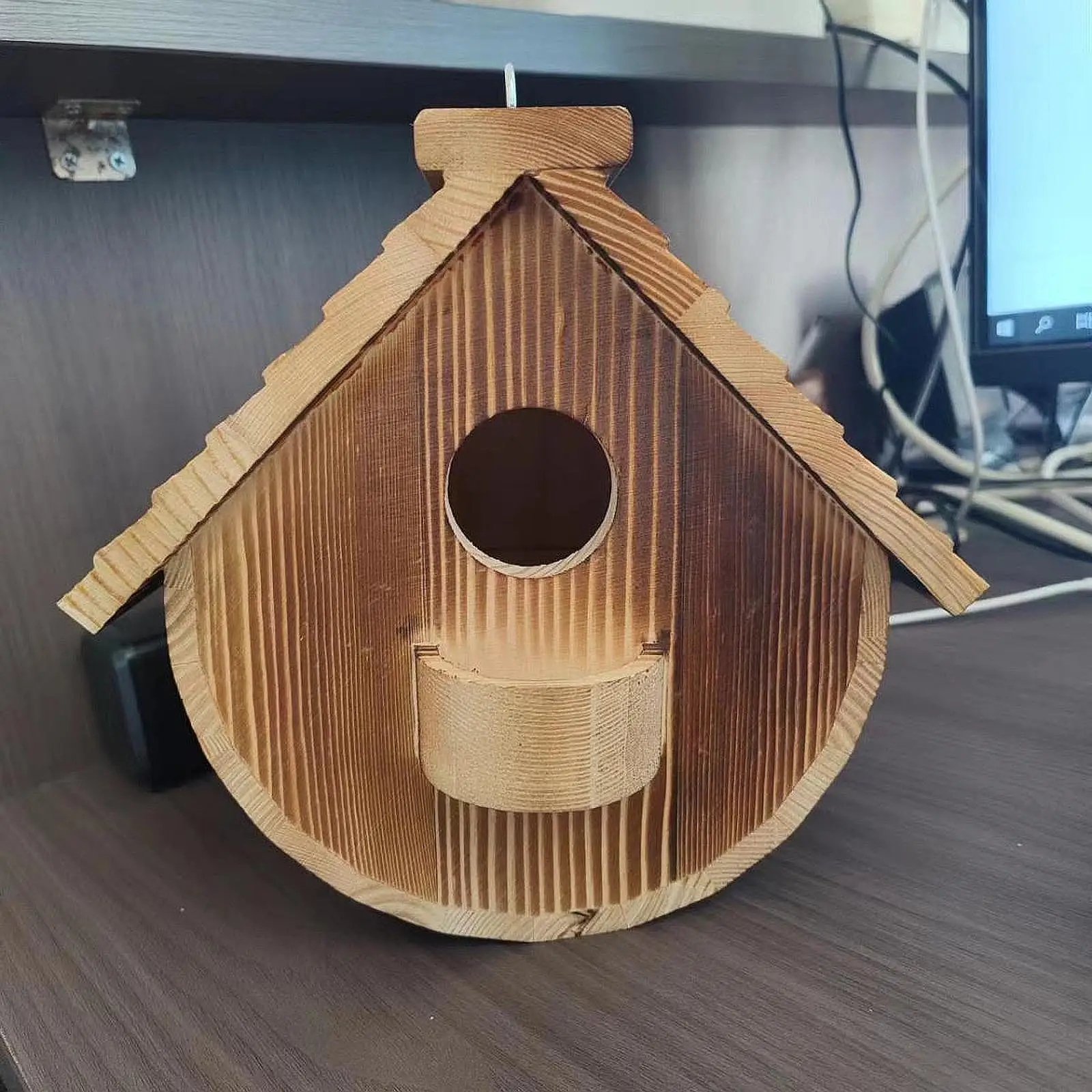 Wood Bird House Hanging Eaves Bird Nest Birds Cottage Bird Hatching House for