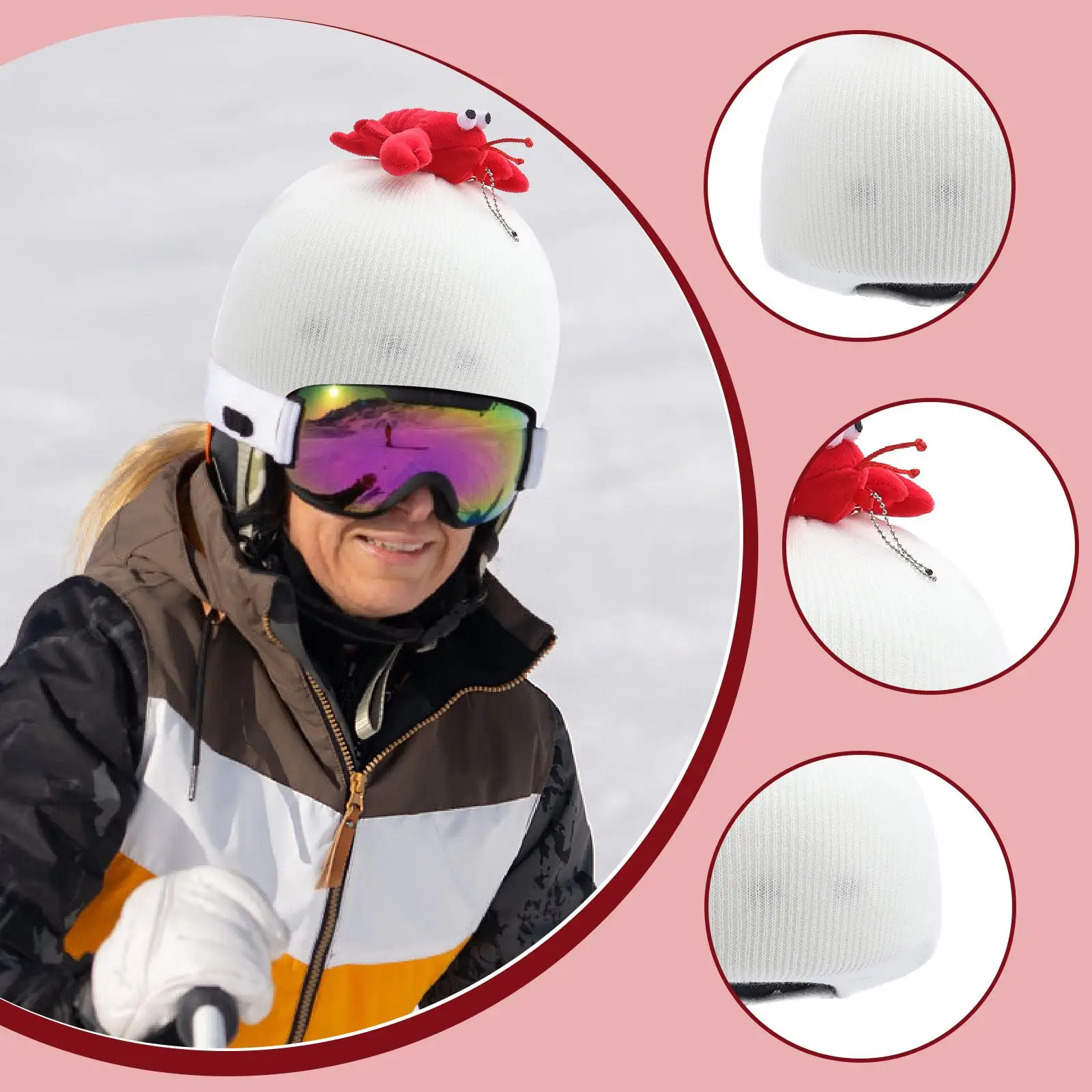 스키 헬멧 커버 스키 캡 커버 성인용 만화 생일 선물 편리한 캐주얼 재미있는 여성 남성 야외 스포츠 장식용 탄성