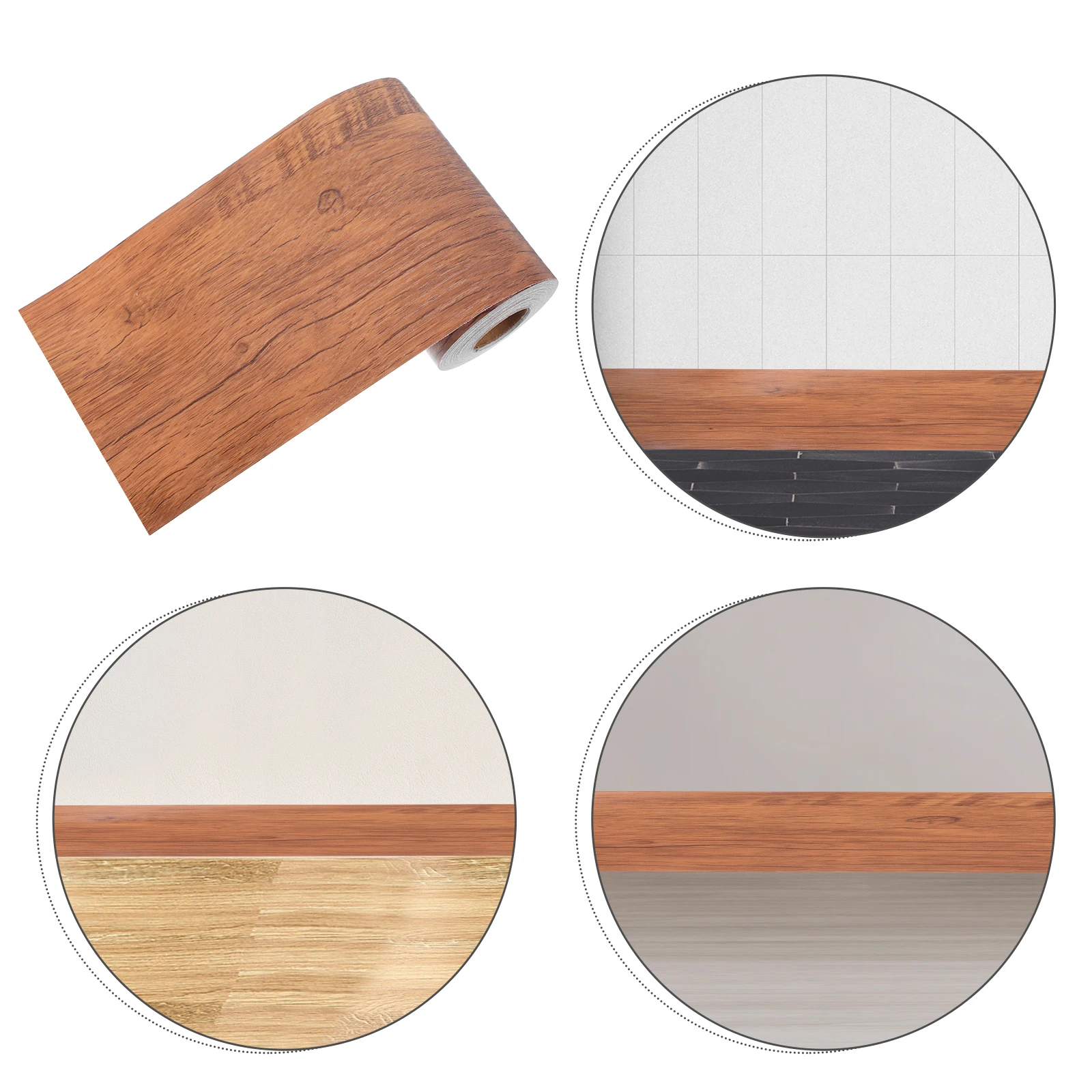 

Tape Wood Grain Sticker Furniture Bathroom Mirror Border Diy Decoration Kitchen Backsplash Wallpaper Floor Frame Tiles Repair