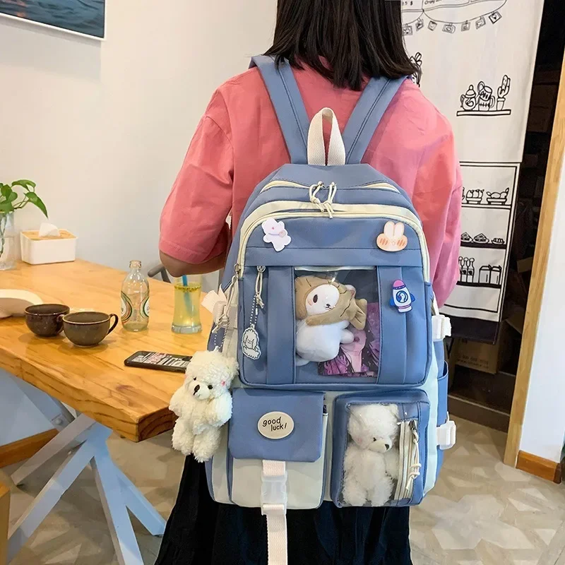 Mochila escolar Kawaii de gran capacidad para niñas, bonita PANDA, ligera, a la moda, para estudiantes de secundaria y secundaria