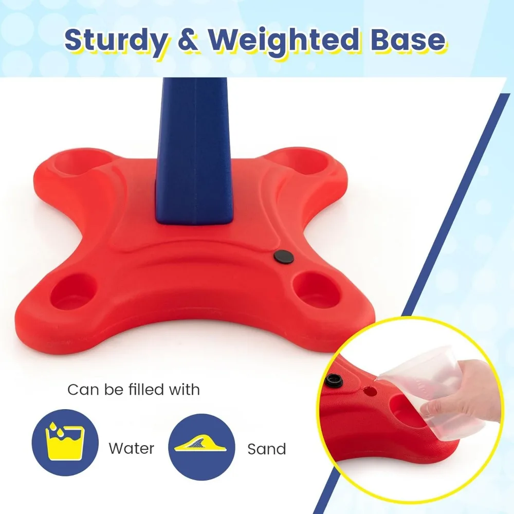 高さ調節可能な子供用バスケットボールゴール（加重ベース付き）- 8歳以上対象の屋内外兼用プレイセット