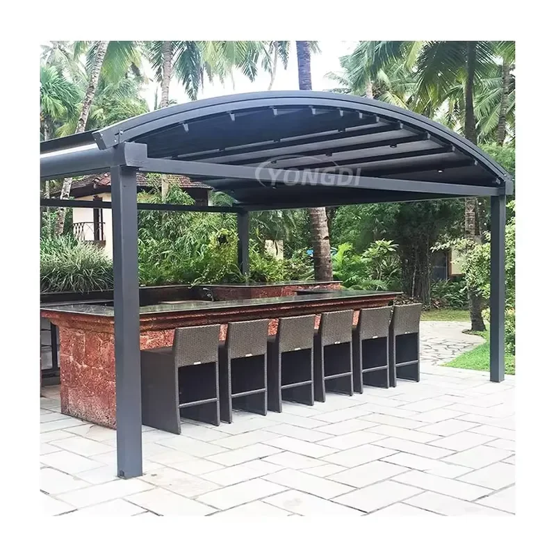 Heavy Duty Retractable Pergolato for Outdoor Electric Sun Shade Patio Awning PVC Fold Sliding Garden Pergola