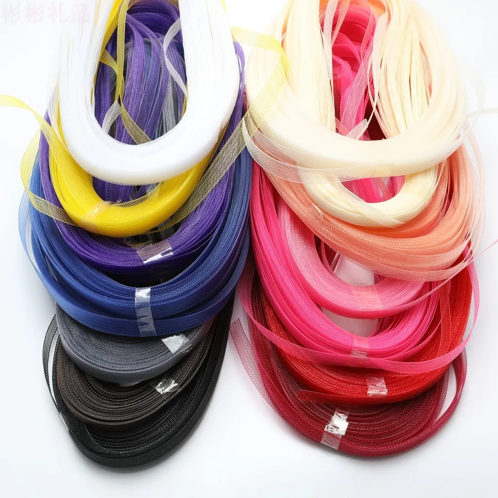 Stiff Horsehair Braid Hair Trim Roll Crinoline Veil Support Polyester Netting for Wedding Bridal Gown Hats Projects