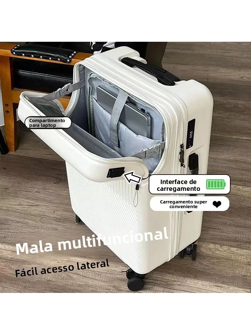 new-multi-functional-front-opening-luggage-student-travel-carry-on-suitcase-with-universal-wheels-password-lock-carry-on-bag
