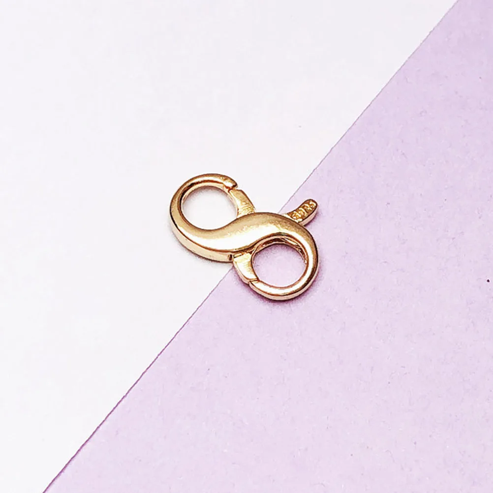 

Sterling Silver 8mm White Gold Plated Double Opening Clasps Jewelry Making Parts DIY Bracelet Necklace Accessories Lobster Clasp