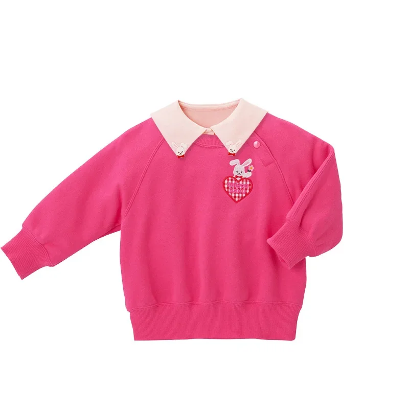 Sweater  Baby Girls Kids Wear Autumn Winter Girls Sweatshirts Cartoon Love Rabbit Letter Raglan Sleeves Long Sleeves Warm Top