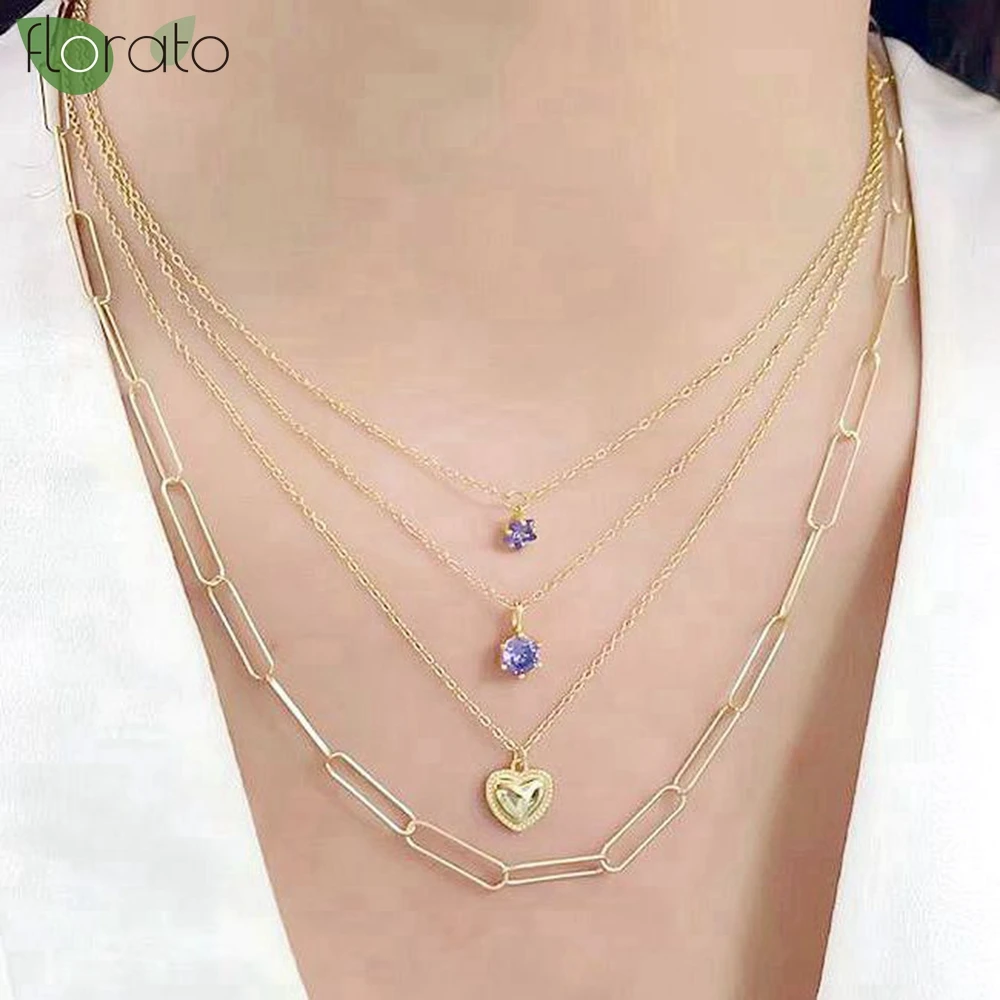 

925 Sterling Silver Cute Star Pendant Necklaces for Women Exquisite Clavicle Chain Wedding 18K Gold Necklace Fashion Jewelry