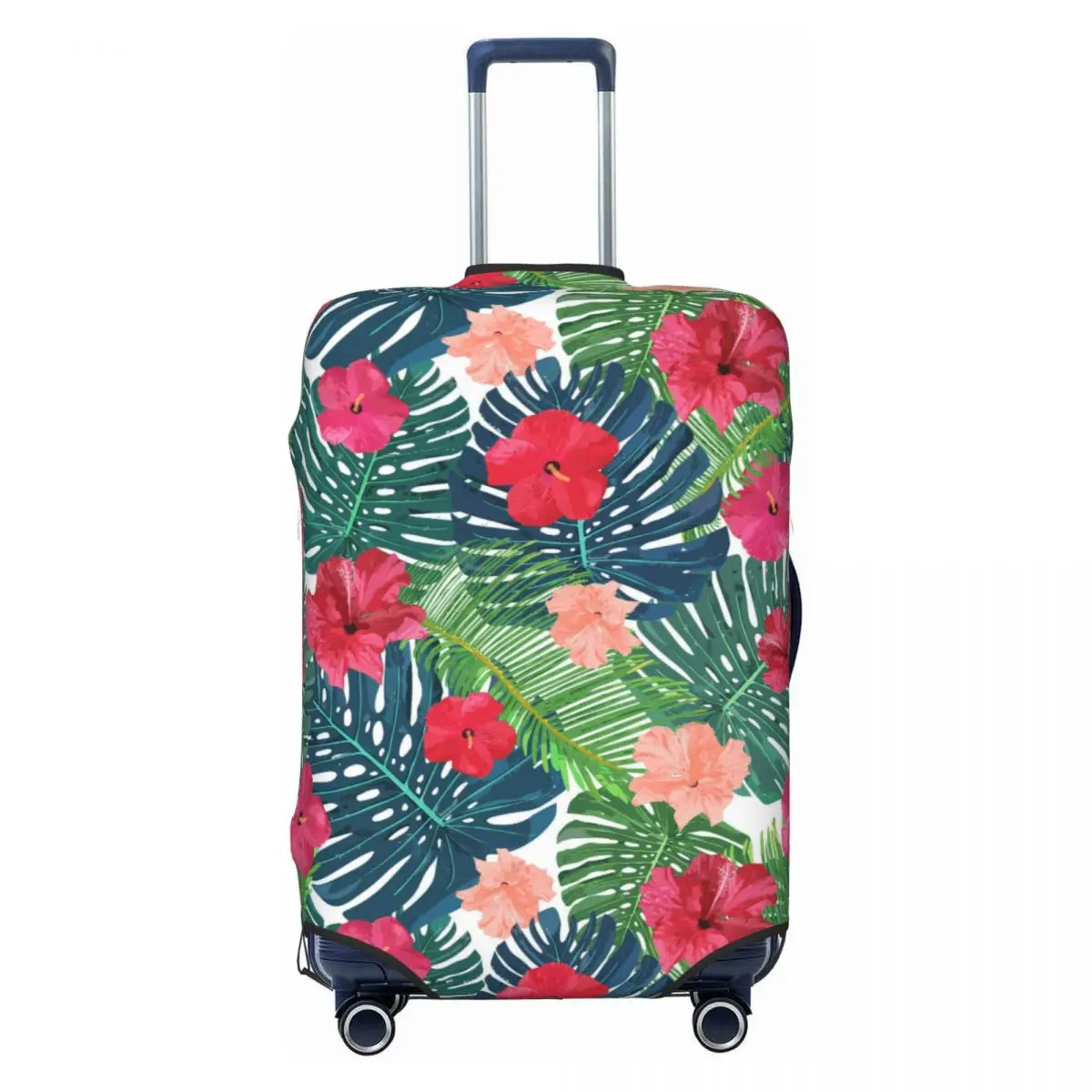 

Custom Hawaii Floral Tropical Flowers Leaves Luggage Cover Protector Cute Travel Suitcase Protective Cover for 18-32 Inch