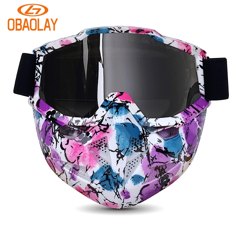 

2025 Motorcycle Glasses Helmets Motocross Dedicated Collocation Motorcycle Goggles Face Mask Graffiti Masks