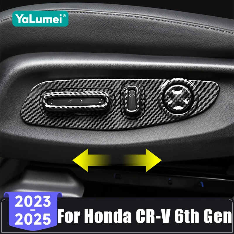 

For Honda CR-V CRV 6th Gen 2023 2024 2025 ABS Plastic Car Seat Adjust Button Panel Trim Cover Decor Frame Sticker Accessories