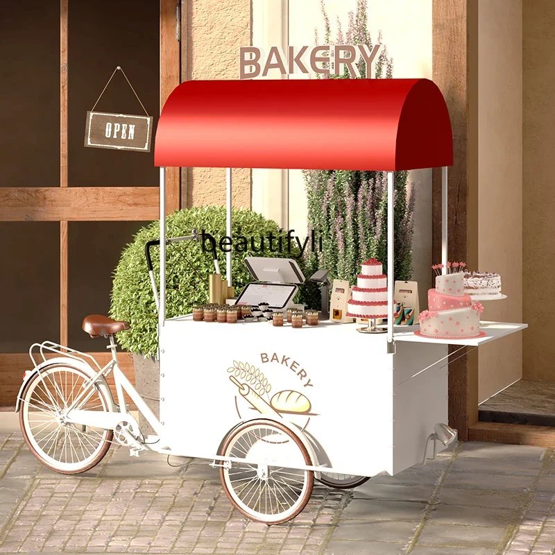 

HEuropean mobile promotion car upside down donkey street view food coffee dessert car can ride wrought iron dining car