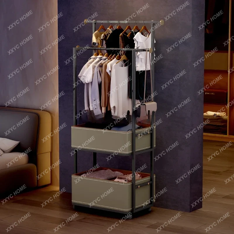 Italian minimalist removable coat rack bedroom saddle leather floor hanger