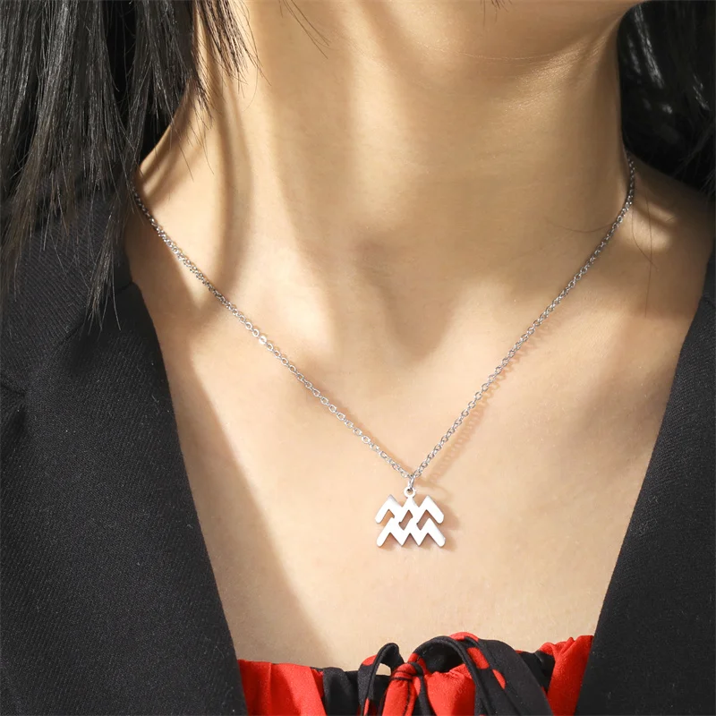 12-Sternbild-Anhänger-Halsketten für Frauen, Mädchen, Widder, Steinbock, Stier, Halskette, Ketten, Halsband, Anhänger, Schmuck, Geburtstagsgeschenke – Detail 22