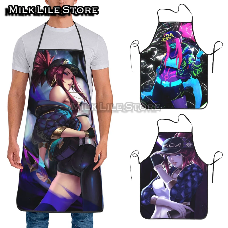 New Fun Apron Game League of Legends Akari Kitchen Apron Dinner Party Cooking Apron Adult Baking Accessories