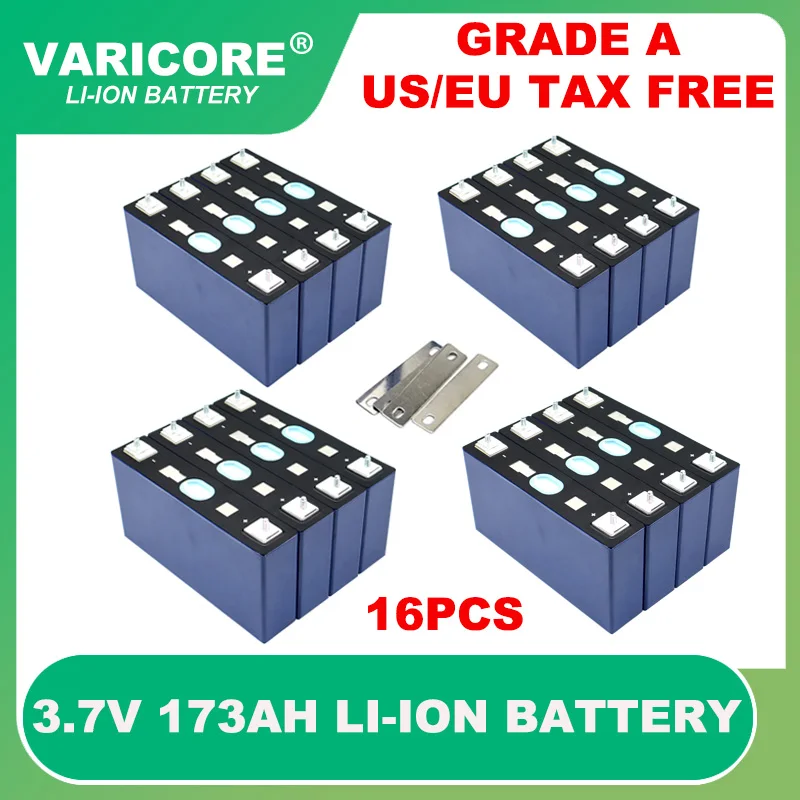 

16pcs 3.7V 173Ah Lithium battery large single power cell for 3s 10s 12v 24v 36v electric vehicle Off-grid Solar Wind Tax Free