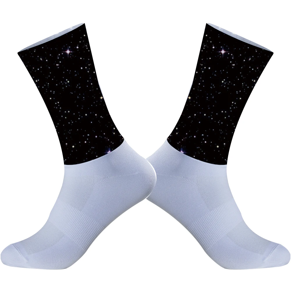 Chaussettes Aero Whiteline en silicone pour hommes, chaussettes de cyclisme, anti-vélo, sport, course à pied, été