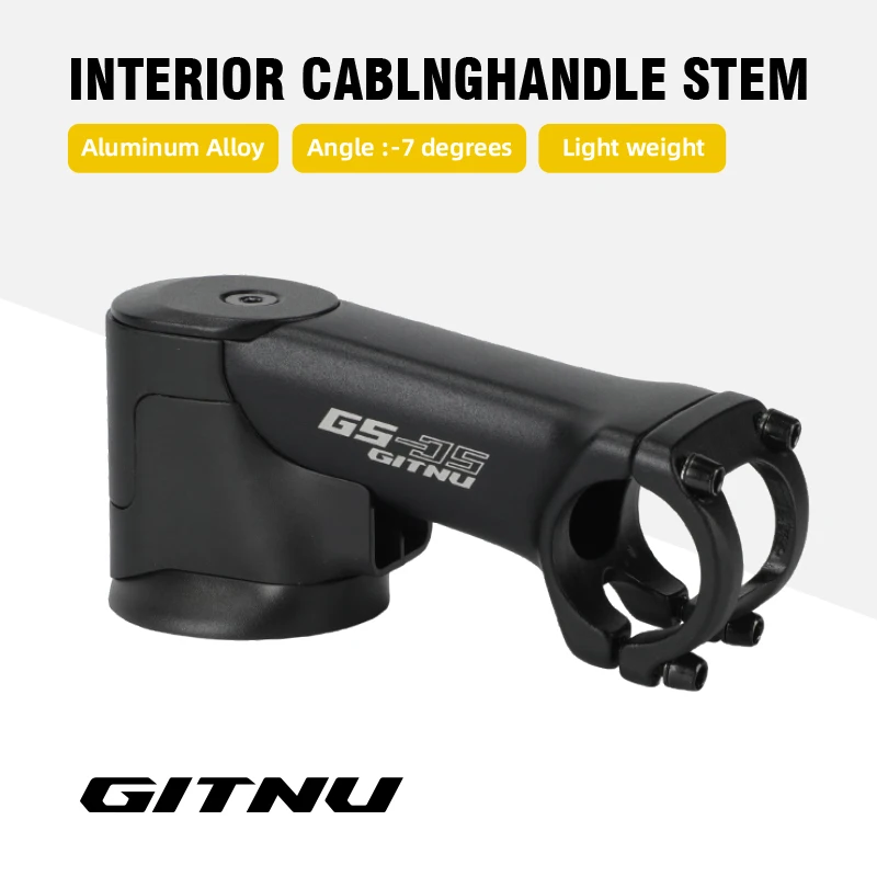 GITNU New bike mountain bike handlebar aluminum alloy hidden cable stem -7°degree31.8 Road bikem Bicycle accessories