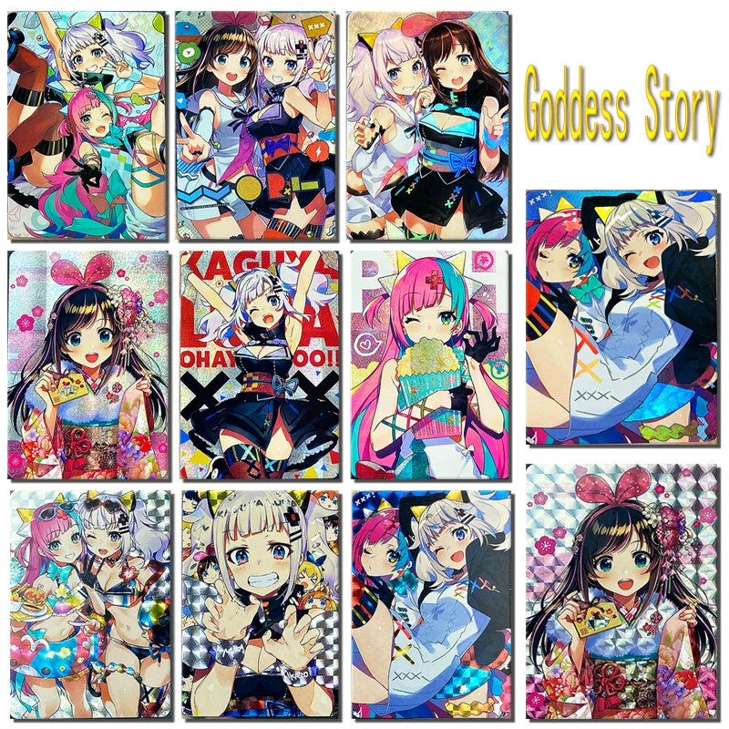 

New Goddess Story Virtual Idol Girl Kizuna Ai Kaguya Luna Homemade Color Flashcards Collection Children's Toys Birthday Gifts