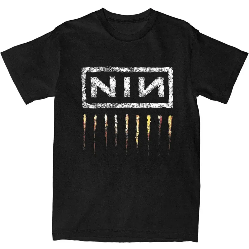 NIN Rock Band Nine Inch Nails Merch Shirts Men Women Reptile Album Funny Pure Cotton Printed Tee