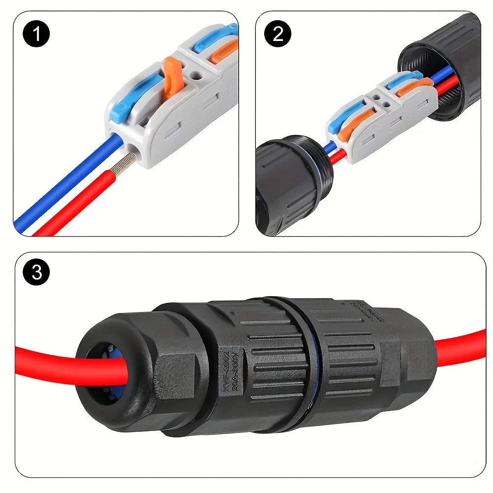 1/2/3Pcs Ip68 Waterproof Connector Quick Connect Waterproof Connector 2/3 Pin Solderless Led Light Wiring Outdoor Rainproof Terminal