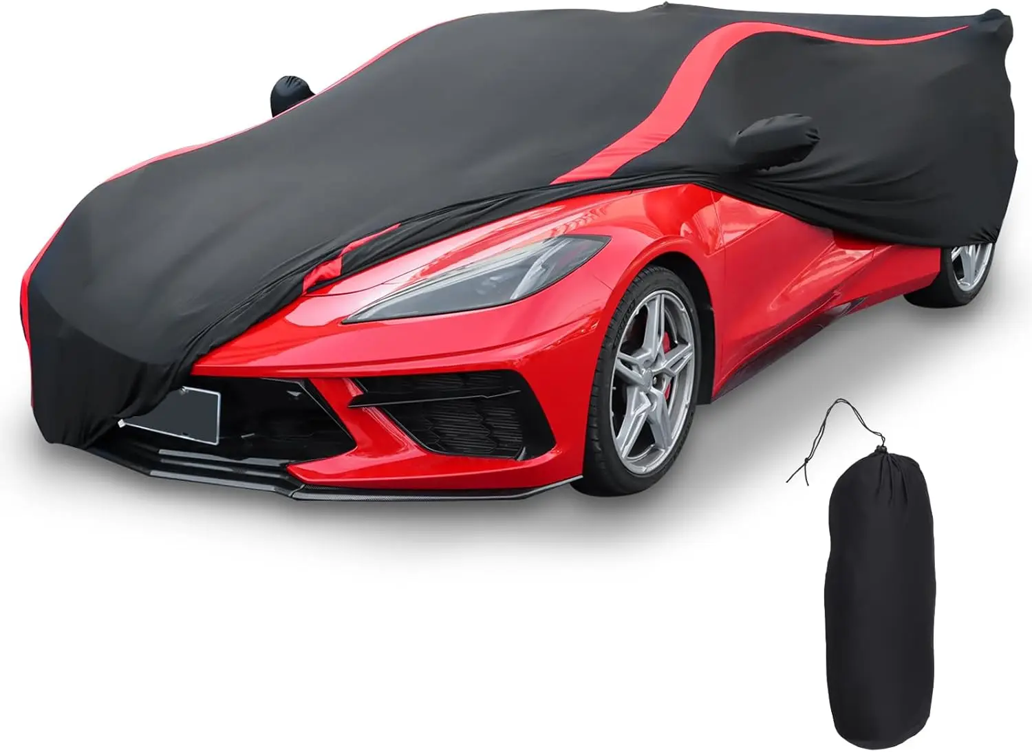 

C8 Corvette Car Cover for Stingray Z06 Z51 Models 2020-2025, Satin Stretch Indoor Garage Show Protection