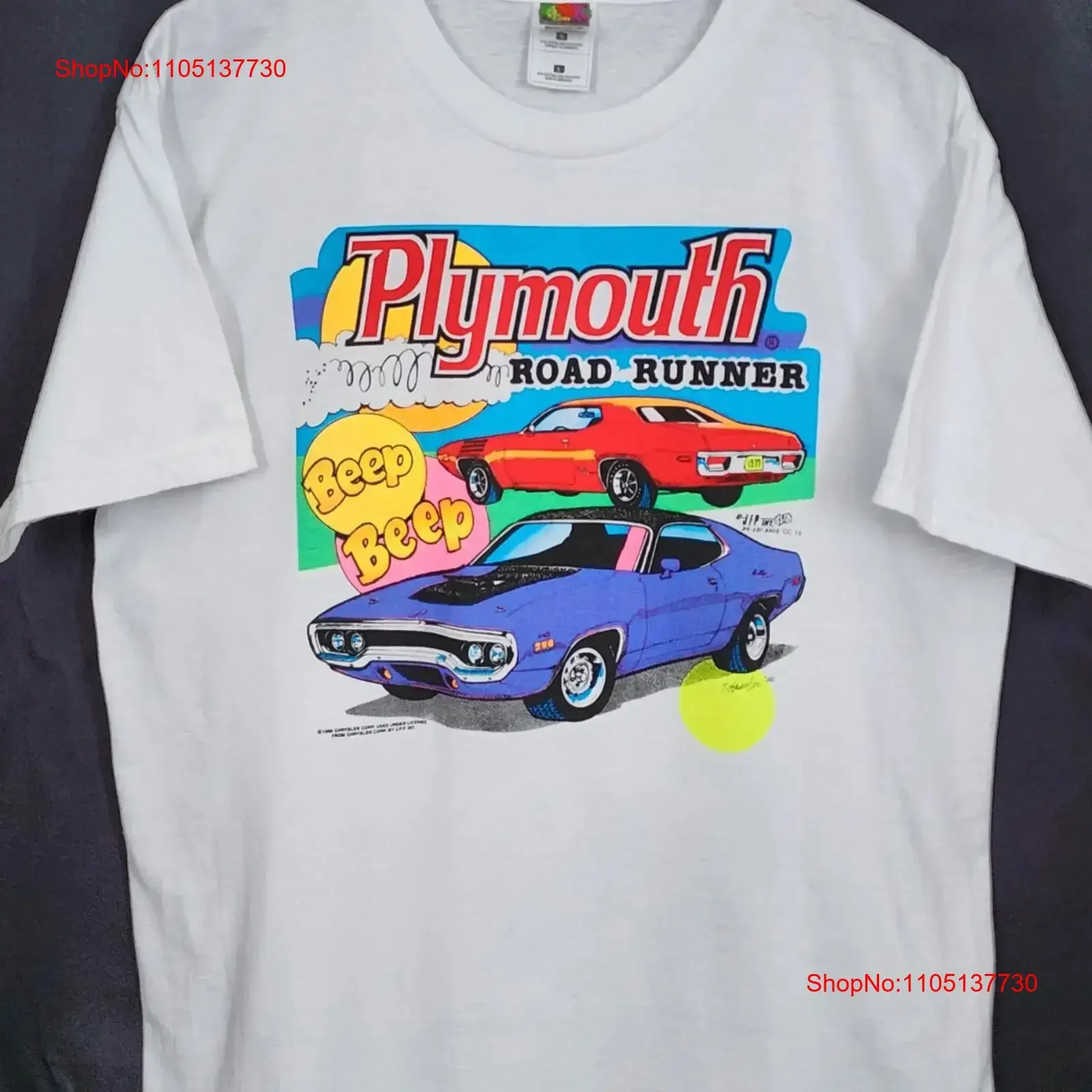 Plymouth Roadrunner années 1970 Vintage Muscle Car t-shirt course Hot Rod L vintage lavé décontracté confortable unisexe légèrement
