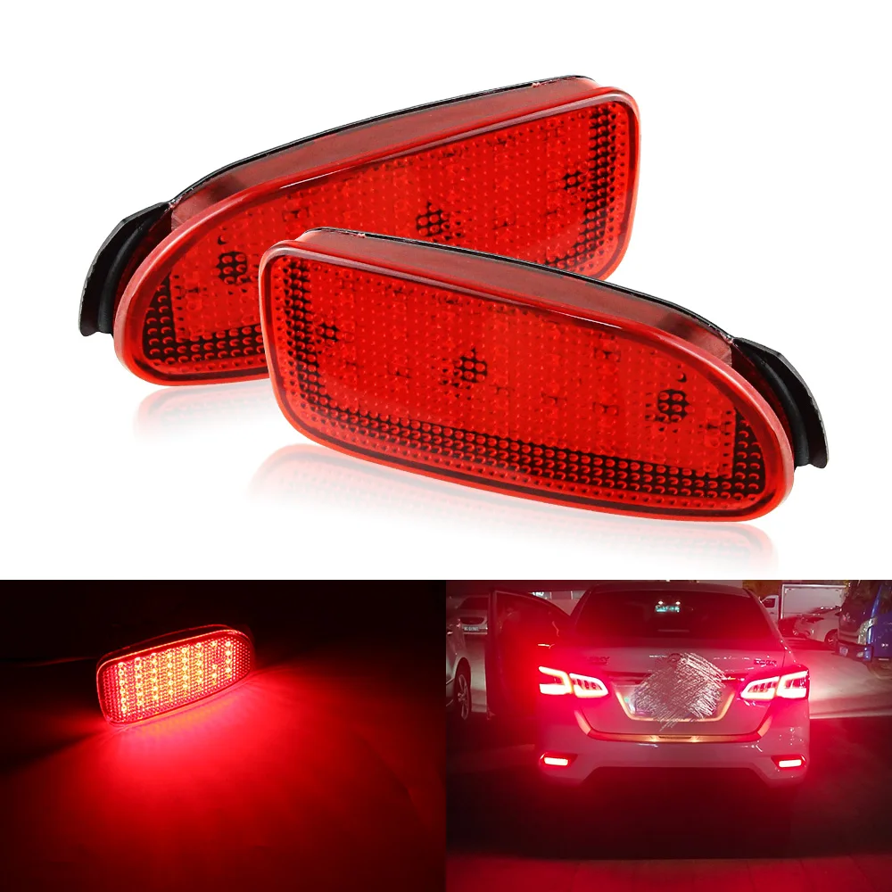 2PCS LED Rear Bumper Reflector Light For Toyota Previa Estima 30 Series LED Rear Bumper Reflector Light 12V Red Tail Light