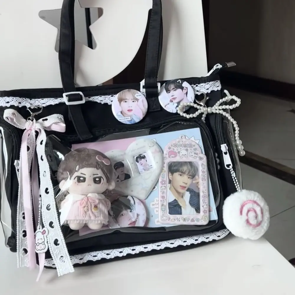 

Y2K японская сумка Ins Ita, милая прозрачная сумка-тоут для девочек в стиле Лолиты, большая вместительная повседневная сумка на плечо, сумки с дисплеем «сделай сам»