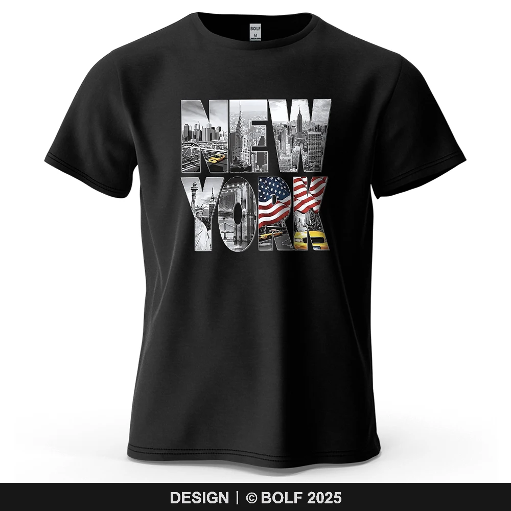 New York City bedrucktes Herren-T-Shirt, 100 % Baumwolle, übergroße City-Grafik-T-Shirts für Damen, Tops, T-Shirts, lässige Streetwear