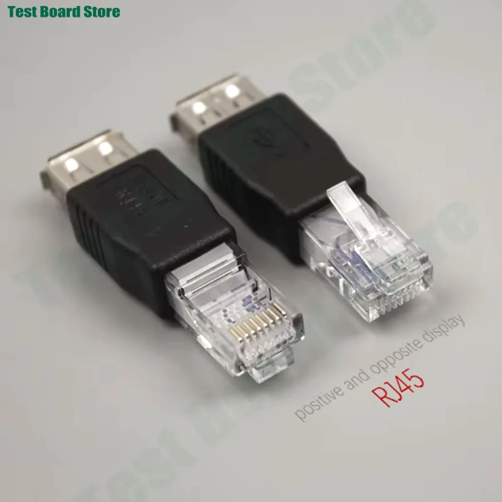 1pcs New Crystal Head RJ45 Male to USB 2.0 AF A Female Adapter Connector Laptop LAN Network Cable Ethernet Converter Plug
