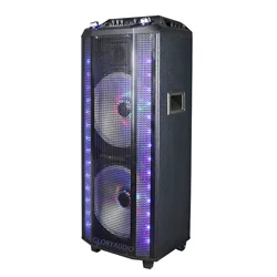 Boombox inalámbrico Dual profesional de 12 pulgadas con micrófono, luz RGB, cine en casa, entretenimiento, alimentación de CC, altavoz portátil