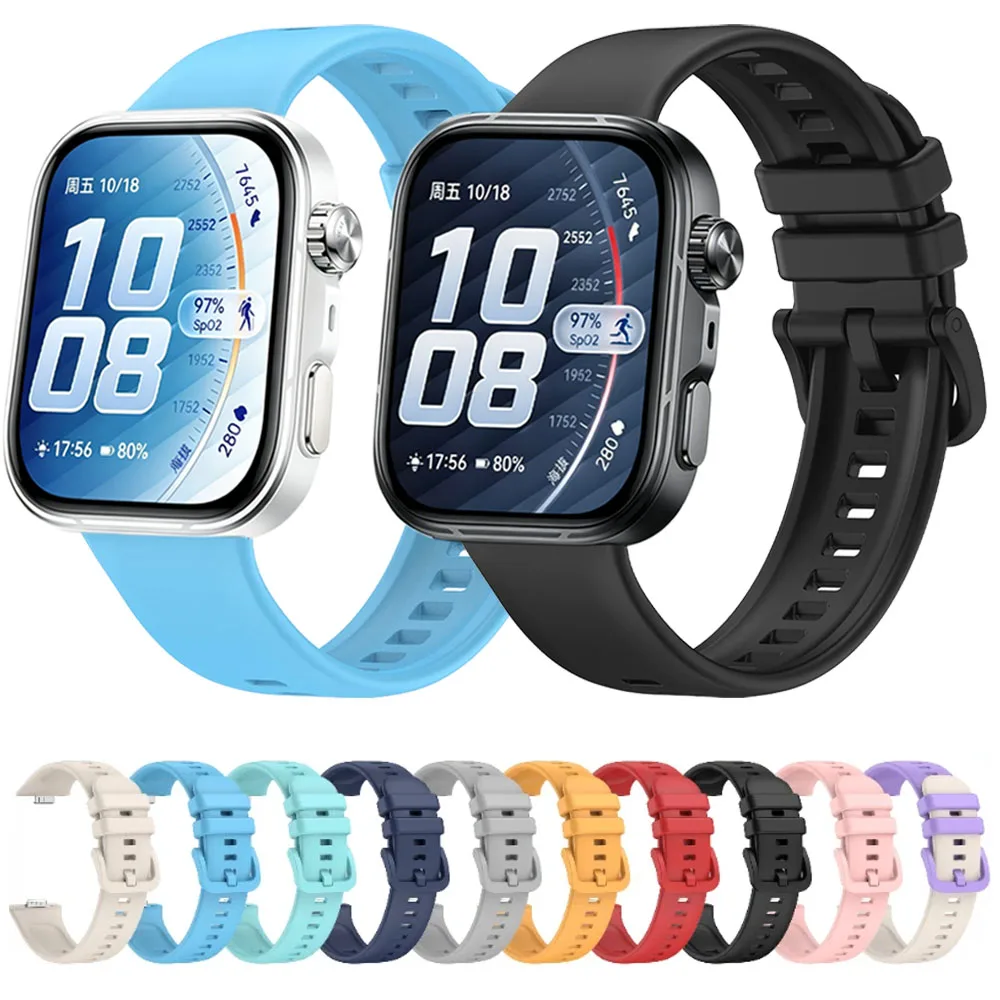 Soft Silicone Strap For Huawei Watch Fit 5/4/3 Official Colorful Buckle Bracelet Wristband Huawei Watch Fit 5/4 Pro Accessories